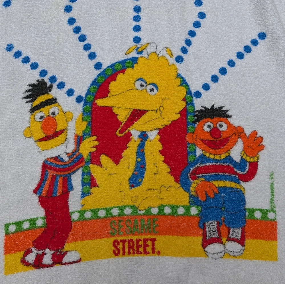 Vintage Sesame Street Franco Big Bird Towel and Friends 70s